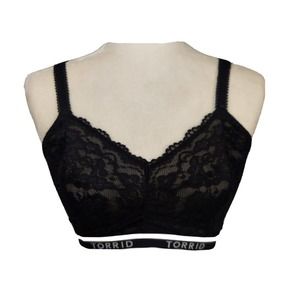 Torrid Unlined Lace Solid Logo Bralette